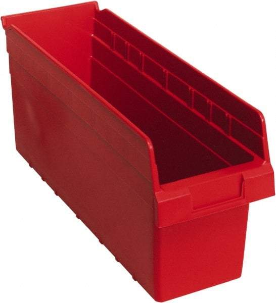 Quantum Storage - 17-7/8" Deep, Red Polypropylene Hopper Shelf Bin - 8" High x 6-5/8" Wide x 17-7/8" Long - A1 Tooling