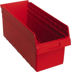 Quantum Storage - 17-7/8" Deep, Red Polypropylene Hopper Shelf Bin - 8" High x 8-3/8" Wide x 17-7/8" Long - A1 Tooling