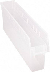 Quantum Storage - 23-5/8" Deep, Clear Polypropylene Hopper Shelf Bin - 8" High x 4-3/8" Wide x 23-5/8" Long - A1 Tooling