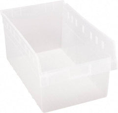 Quantum Storage - 23-5/8" Deep, Clear Polypropylene Hopper Shelf Bin - 8" High x 11-1/8" Wide x 23-5/8" Long - A1 Tooling