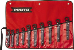 Proto - 10 Piece, 10mm to 19mm, 12 Point Ratcheting Flare Nut Set - Metric Measurement Standard, Black Oxide Finish - A1 Tooling