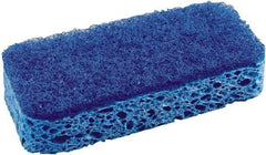 SOS - 4-1/2" Long x 2-1/2" Wide x 0.09" Thick Scouring Sponge - Heavy-Duty, Dark Blue/Light Blue - A1 Tooling