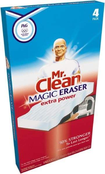 Mr. Clean - 2.4" Long x 4.6" Wide x 0.7" Thick Eraser - Heavy-Duty, White - A1 Tooling