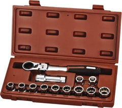 Paramount - 13 Piece 3/4" Drive Deep Well Socket Set - 12 Points, 10mm to 19mm Range, Metric Measurement Standard - A1 Tooling