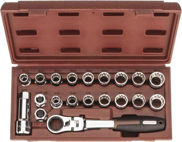 Paramount - 20 Piece 3/4" Drive Deep Well Socket Set - 12 Points, 3/8" to 3/4" (10mm to 19mm) Range, Inch/Metric Measurement Standard - A1 Tooling