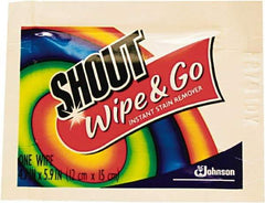 Shout - Pre-Moistened General Purpose Wipes - Packet, 4-3/4" x 5-7/8" Sheet Size, White - A1 Tooling