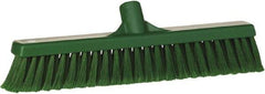 Vikan - 16" Fine Particle Synthetic Push Broom - 2" Bristle Length, Plastic Block, European Threaded Handle Connection - A1 Tooling