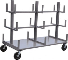 Jamco - 4,000 Lb Capacity Bar & Pipe Truck - Steel Deck, 72" OAW, 11" Platform Height, Phenolic Casters - A1 Tooling