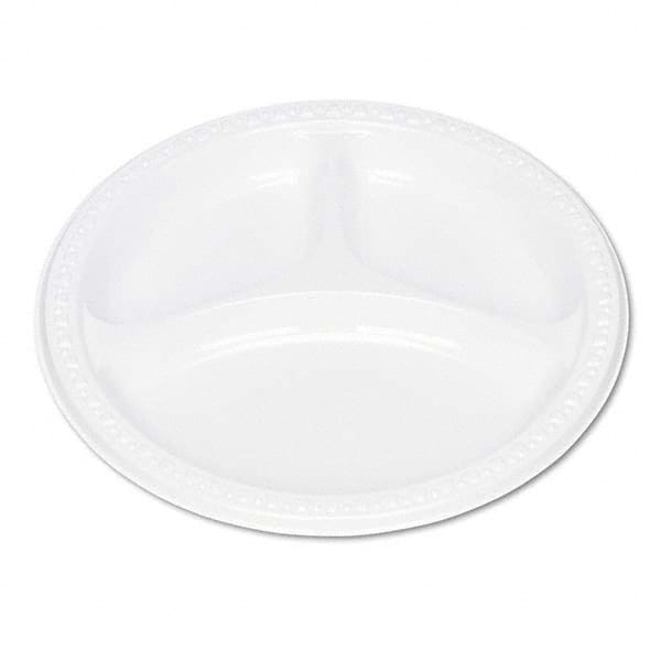 Tablemate Products - Plastic Dinnerware, Compartment Plates, 9" Diam, White, 125/Pack - A1 Tooling