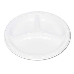 Tablemate Products - Plastic Dinnerware, Compartment Plates, 9" Diam, White, 125/Pack - A1 Tooling