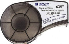 Brady - 0.439" Wide x 84" Long, White Heat Shrinkable Polyolefin Heat Shrink Tubing - For BMP21 Plus Portable Label Printer, IDPAL Handheld Label Maker - A1 Tooling