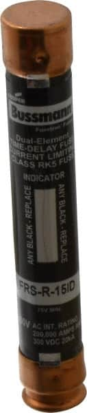 Cooper Bussmann - 300 VDC, 600 VAC, 15 Amp, Time Delay General Purpose Fuse - Fuse Holder Mount, 127mm OAL, 20 at DC, 200 (RMS) kA Rating, 20.6mm Diam - A1 Tooling