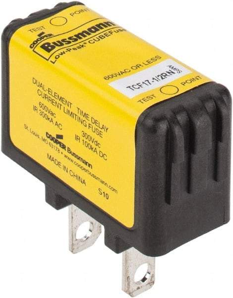 Cooper Bussmann - 300 VDC & 600 VAC, 17.5 Amp, Time Delay General Purpose Fuse - Plug-in Mount, 47.75mm OAL, 100 at DC, 200 (CSA RMS), 300 (UL RMS) kA Rating - A1 Tooling