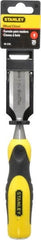 Stanley - 9" OAL x 1" Blade Width Wood Chisel - 1" Tip, Polypropylene Handle - A1 Tooling