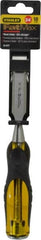 Stanley - 9" OAL x 3/4" Blade Width Wood Chisel - 3/4" Tip, Acetate & Rubber Grip Handle - A1 Tooling