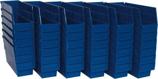 Quantum Storage - 50 Lb. Load Capacity, 11-5/8" Deep, Blue Polypropylene Hopper Shelf Bin - 6" High x 4-1/8" Wide x 11-5/8" Long - A1 Tooling