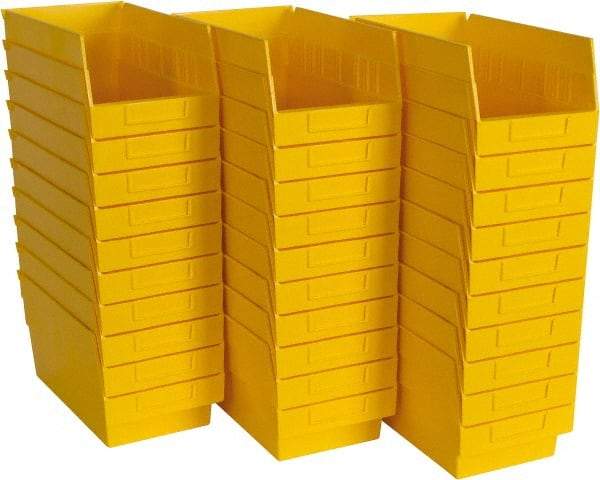 Quantum Storage - 50 Lb. Load Capacity, 11-5/8" Deep, Yellow Polypropylene Hopper Shelf Bin - 6" High x 6-5/8" Wide x 11-5/8" Long - A1 Tooling