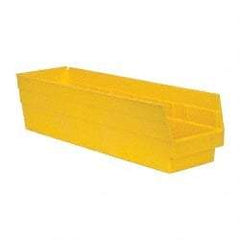 Quantum Storage - 50 Lb. Load Capacity, 23-5/8" Deep, Yellow Polypropylene Hopper Shelf Bin - 6" High x 6-5/8" Wide x 23-5/8" Long - A1 Tooling