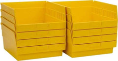 Quantum Storage - 50 Lb. Load Capacity, 11-5/8" Deep, Yellow Polypropylene Hopper Shelf Bin - 6" High x 11-1/8" Wide x 11-5/8" Long - A1 Tooling