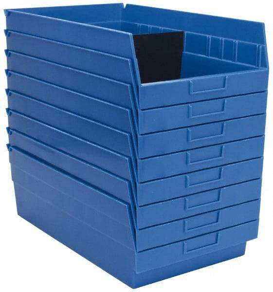 Quantum Storage - 50 Lb. Load Capacity, 17-7/8" Deep, Blue Polypropylene Hopper Shelf Bin - 6" High x 11-1/8" Wide x 17-7/8" Long - A1 Tooling