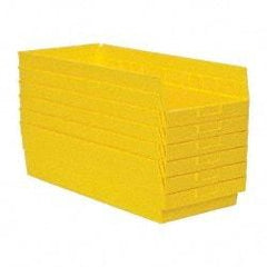 Quantum Storage - 50 Lb. Load Capacity, 23-5/8" Deep, Yellow Polypropylene Hopper Shelf Bin - 6" High x 11-1/8" Wide x 23-5/8" Long - A1 Tooling