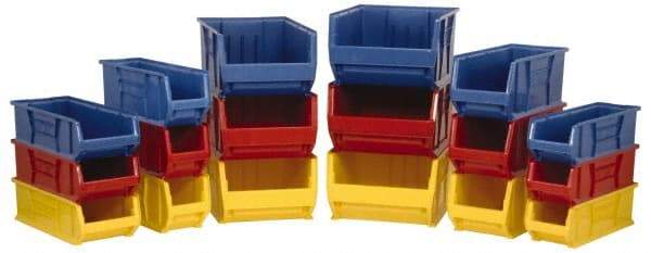 Quantum Storage - 100 Lb. Load Capacity, 35-7/8" Deep, Yellow Polypropylene Hopper Stacking Bin - 17-1/2" High x 16-1/2" Wide x 35-7/8" Long - A1 Tooling