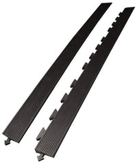 Wearwell - 5' Long x 3' Wide x 5/8" Thick, Anti-Fatigue Modular Matting Ramp Edge - Male, 1 Interlocking Side, Black, For Dry Areas, Series 502 - A1 Tooling