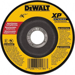 DeWALT - 24 Grit, 9" Wheel Diam, 3/32" Wheel Thickness, 7/8" Arbor Hole, Type 27 Depressed Center Wheel - Zirconia Alumina, Resinoid Bond, 6,600 Max RPM - A1 Tooling