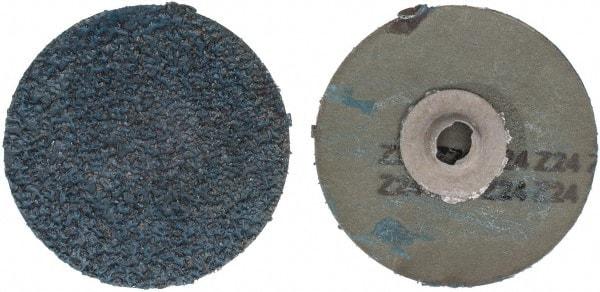 Tru-Maxx - 3" Disc Diam, 24 Grit, Zirconia Alumina Quick Change Disc - Type S Attaching System, Coated, Blue, Very Coarse Grade - A1 Tooling