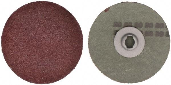 Tru-Maxx - 3" Disc Diam, 80 Grit, Aluminum Oxide Quick Change Disc - Type S Attaching System, Coated, Maroon, Medium Fine Grade - A1 Tooling