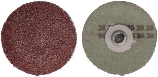 Tru-Maxx - 3" Disc Diam, 36 Grit, Aluminum Oxide Quick Change Disc - Type S Attaching System, Coated, Maroon, Coarse Grade - A1 Tooling