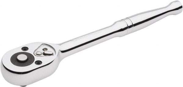 Crescent - 3/8" Drive Pear Head Quick-Release Ratchet - Chrome Finish, 7-3/4" OAL, 72 Gear Teeth - A1 Tooling