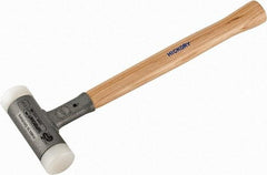 HALDER - 19 oz Head 1-3/8" Face Diam Steel Dead Blow Hammer - 13" OAL, Hickory Handle - A1 Tooling