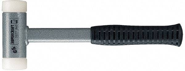 HALDER - 20 oz Head 1-3/16" Face Diam Nylon Dead Blow Hammer - 11-3/8" OAL, Steel Handle - A1 Tooling