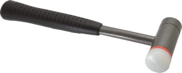 HALDER - 28 oz Head 1-3/8" Face Diam Nylon 2-in-1 Dead Blow Hammer - 11-1/2" OAL, Steel Handle - A1 Tooling