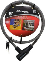 Master Lock - 6' Long Keyed Different Cable Lock - 3/8" Diam, Keyed Different - A1 Tooling