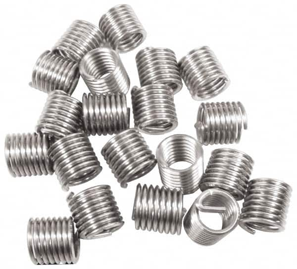 Recoil - #4-40 Metric Coarse, 0.112" OAL, Free Running Helical Insert - 2-3/4 Free Coils, Tanged, Stainless Steel, 1D Insert Length - A1 Tooling