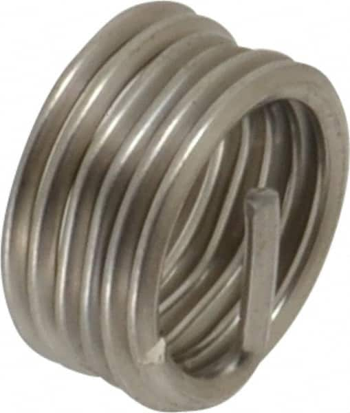 Recoil - M12x1.5 Metric Fine, 1D, Stainless Steel Screw Locking Insert - 12mm Overall Length, with Tang, Bright Finish - Exact Industrial Supply