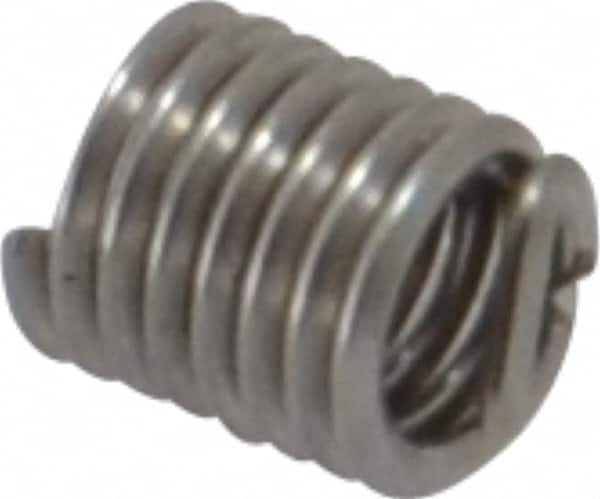 Recoil - #2-56 UNC, 0.172" OAL, Free Running Helical Insert - 7-3/8 Free Coils, Tanged, Stainless Steel, Bright Finish, 2D Insert Length - Exact Industrial Supply