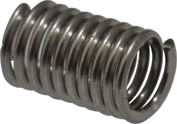 Recoil - #2-56 UNC, 0.215" OAL, Free Running Helical Insert - 9-5/8 Free Coils, Tanged, Stainless Steel, Bright Finish, 2-1/2D Insert Length - Exact Industrial Supply