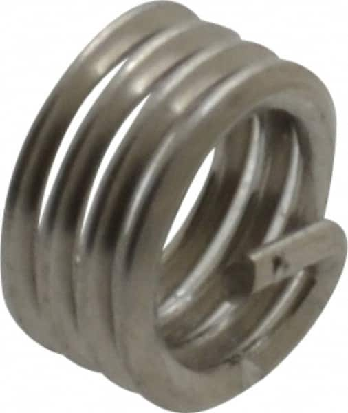 Recoil - #8-36 UNF, 0.164" OAL, Free Running Helical Insert - 3-7/8 Free Coils, Tanged, Stainless Steel, Bright Finish, 1D Insert Length - A1 Tooling