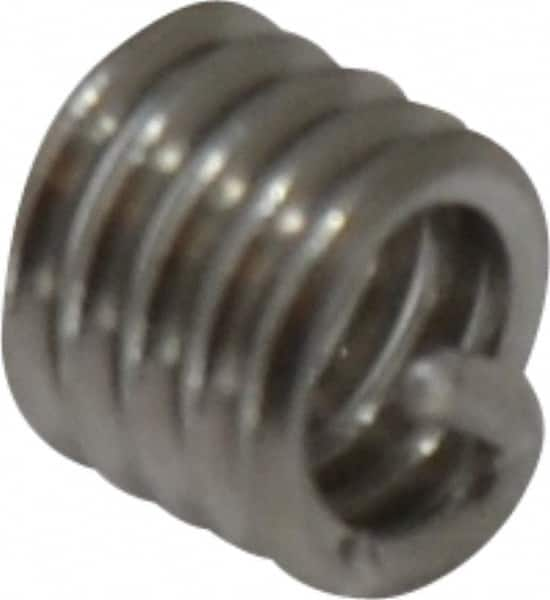 Recoil - #6-32 UNC, 0.207" OAL, Free Running Helical Insert - 4-3/4 Free Coils, Tanged, Stainless Steel, 1-1/2D Insert Length - Exact Industrial Supply