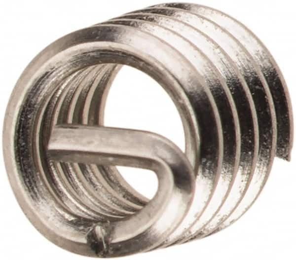 Recoil - #4-40 UNC, 0.168" OAL, Free Running Helical Insert - 4-3/4 Free Coils, Tanged, Stainless Steel, 1-1/2D Insert Length - Exact Industrial Supply