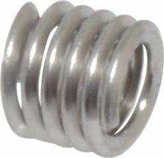 Recoil - #10-24 UNC, 0.285" OAL, Free Running Helical Insert - 5 Free Coils, Tanged, Stainless Steel, 1-1/2D Insert Length - Exact Industrial Supply