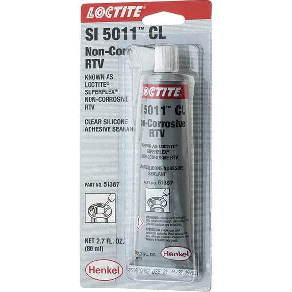 Loctite - 80 mL Tube Clear Silicone Sealant - NC RTV SIL-CL 80ML LOCTITE SUPERFLX RTV - A1 Tooling