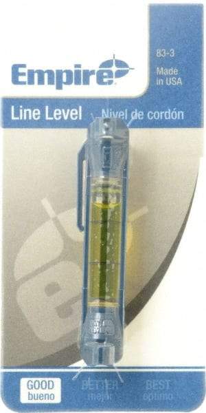 Empire Level - 1 Vial, 3" Long, Plastic Line Level - 5/8" High x 1/2" Wide, Yellow - A1 Tooling