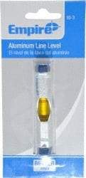 Empire Level - 1 Vial, 3" Long, Aluminum Line Level - 1-3/8" High x 5/8" Wide, Silver - A1 Tooling