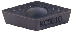 Kennametal - DPMT32.52 MP Grade KCU10 Carbide Turning Insert - TiAlN Finish, 55° Diamond, 3/8" Inscr Circle, 5/32" Thick, 1/32" Corner Radius - A1 Tooling