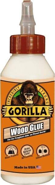 Gorilla Glue - 8 oz Bottle Natural Wood Glue - 3 to 4 hr Working Time, 24 hr Full Cure Time, Bonds to Cork Board & Wood - A1 Tooling