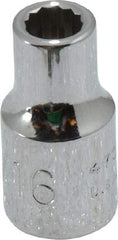 Proto - 3/16", 1/4" Drive, Standard Hand Socket - 12 Points, 7/8" OAL, Chrome Vanadium, Chrome Finish - A1 Tooling